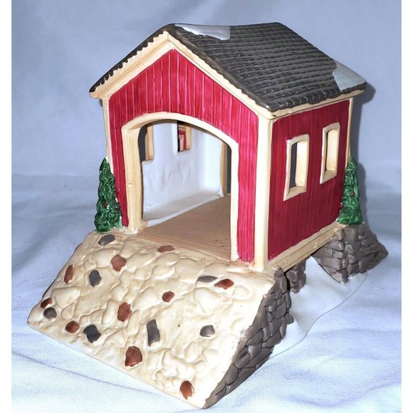 Christmas Valley OWell COVERED TOLL BRIDGE Holiday Village building accessory - Picture 8 of 9